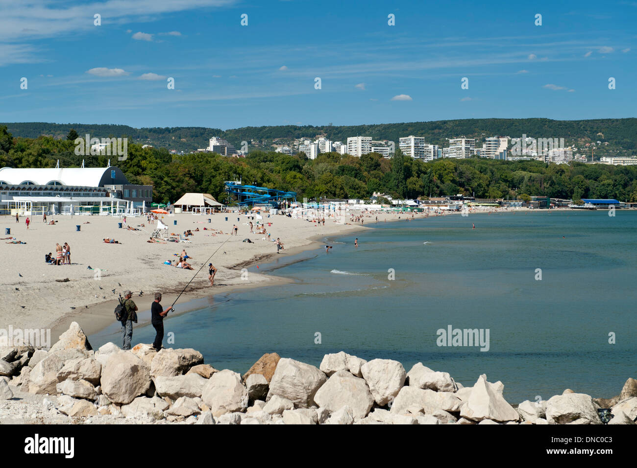 Der Schwarzes Meer Küste von Varna, die drittgrößte Stadt in Bulgarien. Stockfoto
