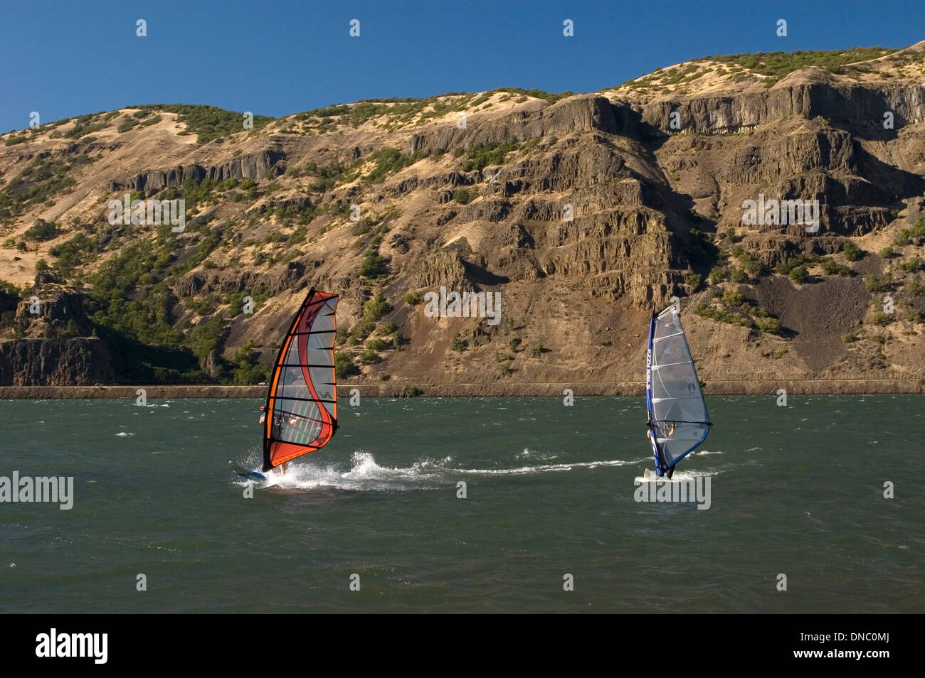 Windsurfen, Gorge Mayer State Park, Columbia River National Scenic Area, Oregon Stockfoto