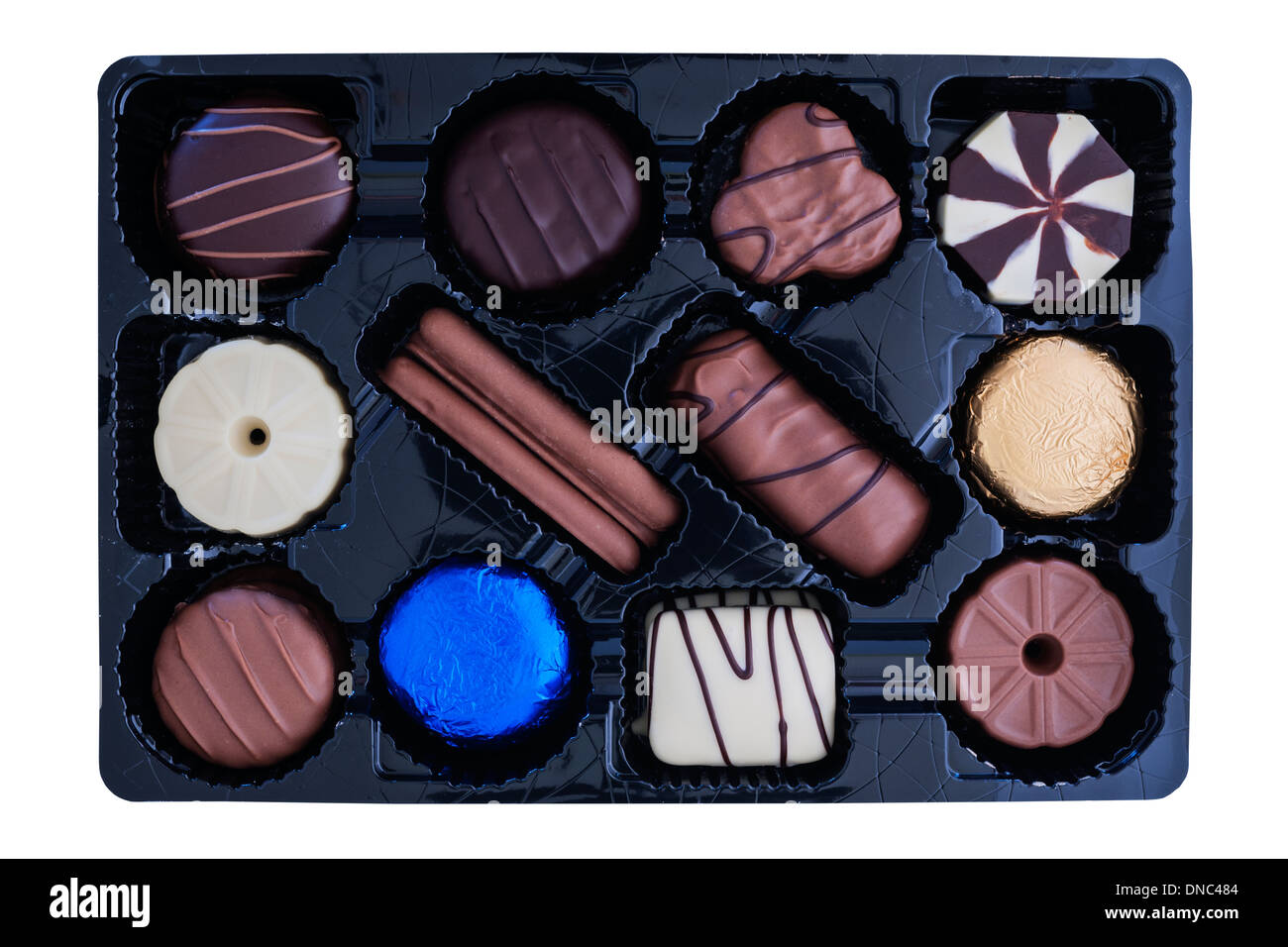Eine Schachtel mit Marks & Spencer Schokolade Kekse auf einem weißen Hintergrund Stockfoto