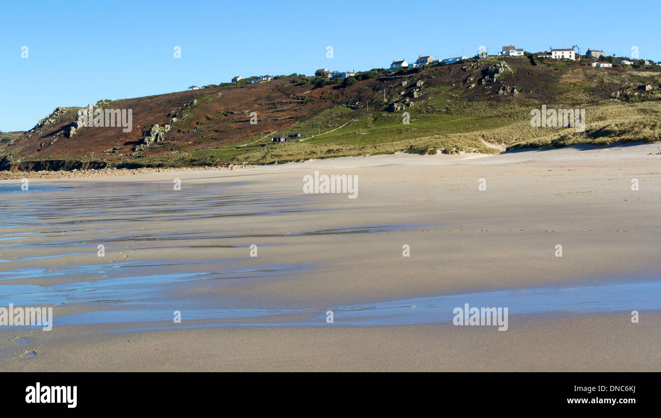 Die schönen goldenen Sandstrand Whitesands Bay bei Sennen Cove Cornwall England UK Europe Stockfoto