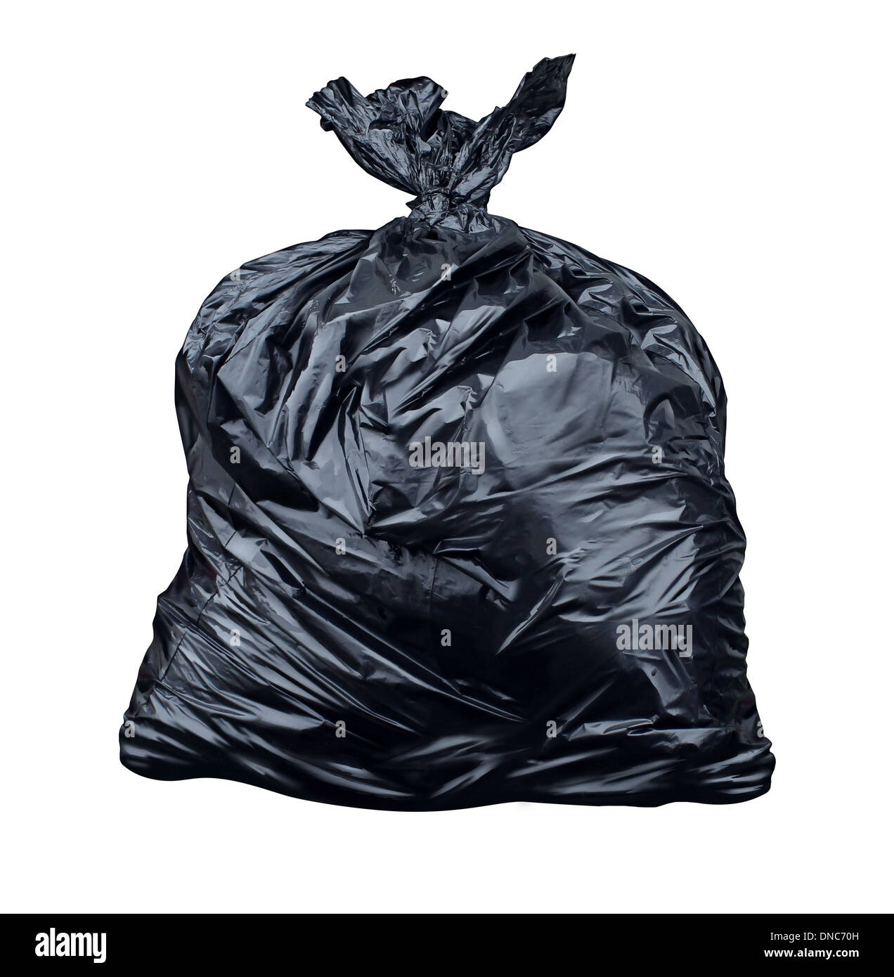 Müllsack isoliert auf einem weißen Hintergrund als Symbol für  Abfallwirtschaft und Umweltschutz als ein wegwerfen schwarzer Plastiksack  voll von schmutzigen stinkenden Müll und unbrauchbarer Müll Stockfotografie  - Alamy