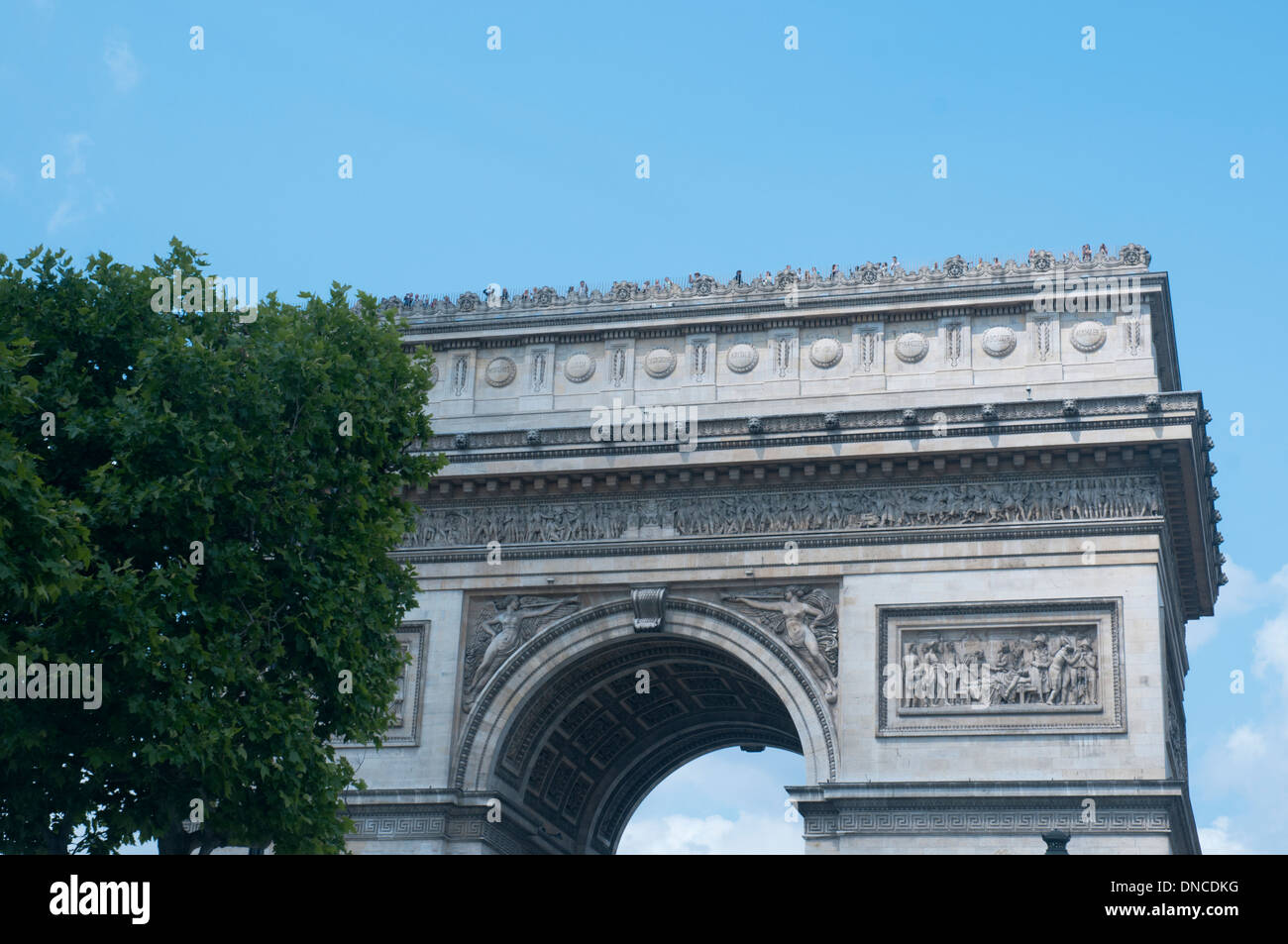 Paris - Arc de Triomphe, Blick vom Champs Elysees Stockfoto