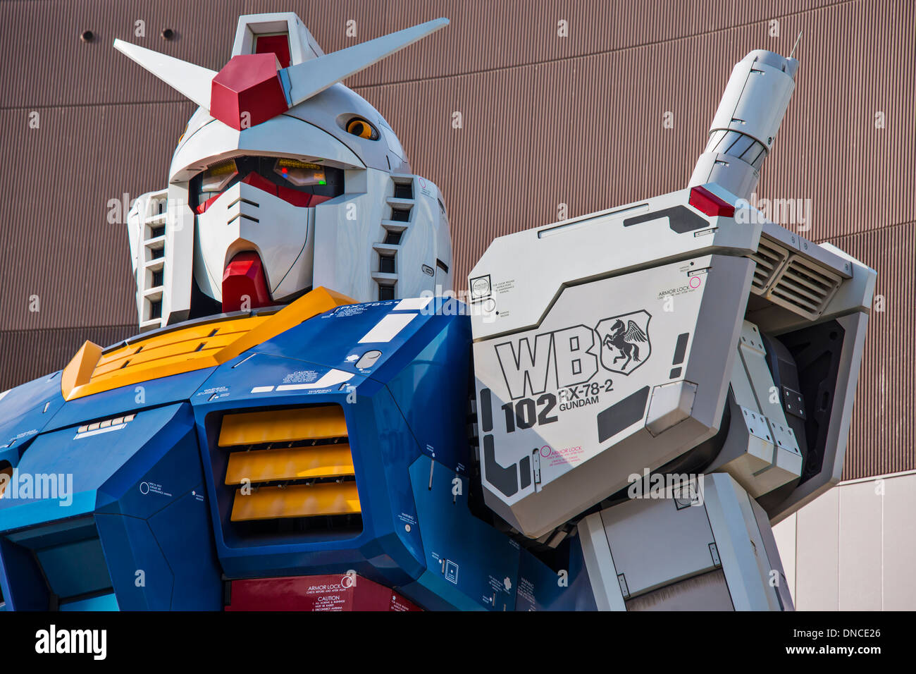 Gundam-Nachbau in Tokio, Japan. Stockfoto