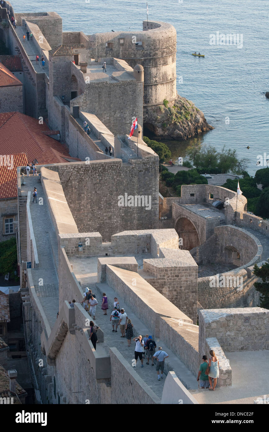 Dubrovnik, Kroatien. Ein Blick auf die Stadtmauer Stockfoto