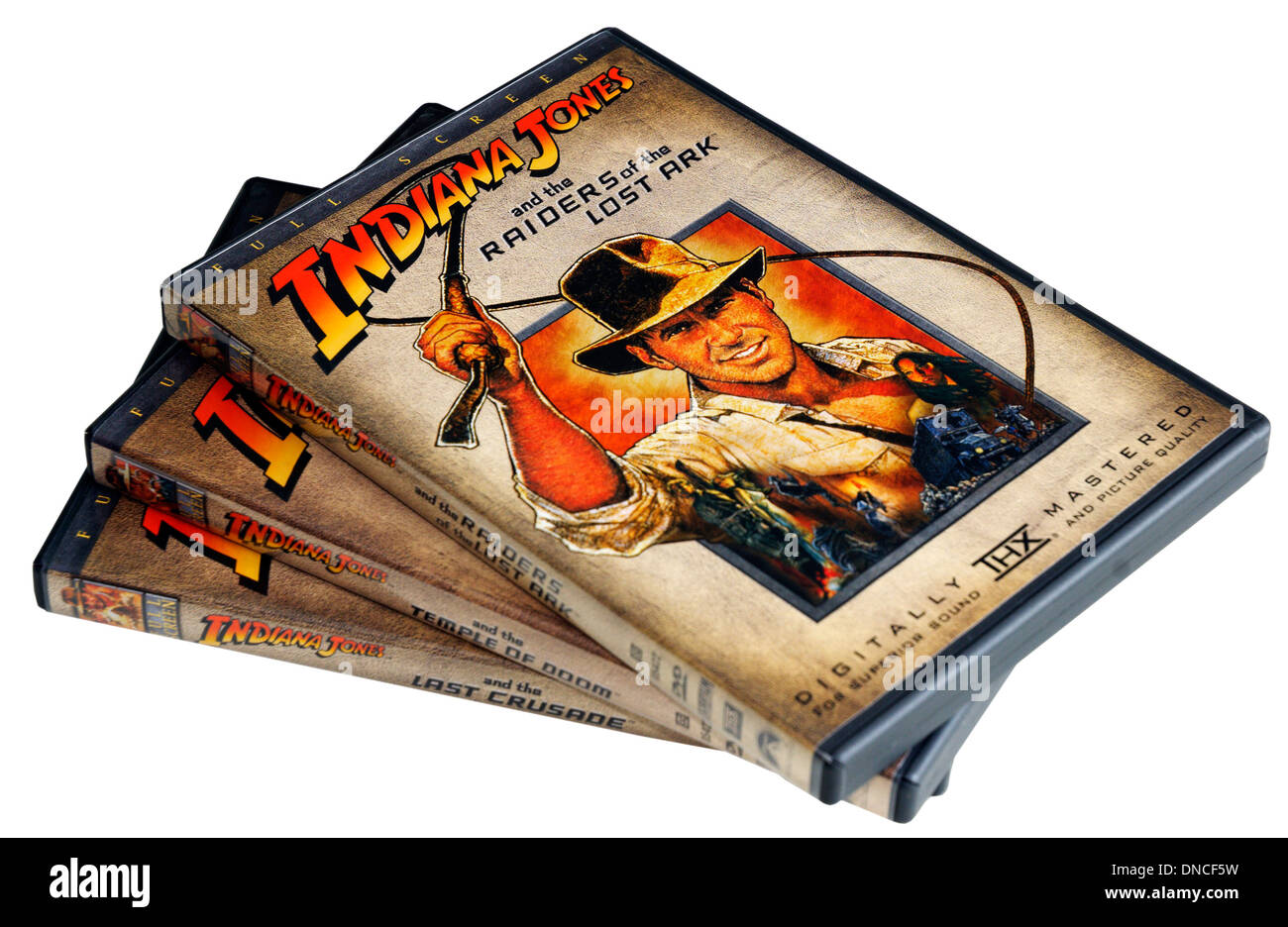 Indiana-Jones-Filme auf DVD Stockfoto