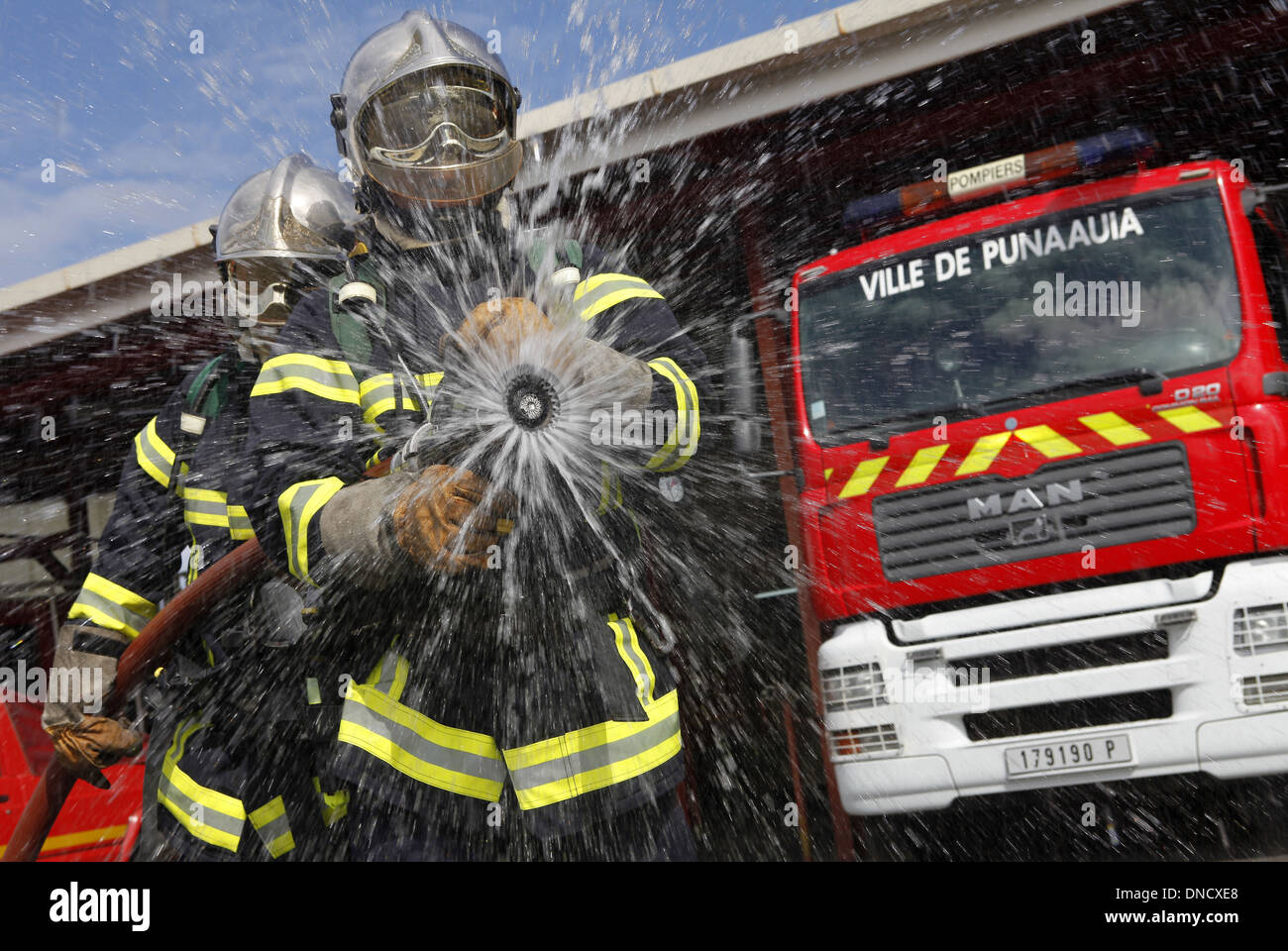 Feuerwehr von Tahiti (Französisch-Polynesien), 2011. Stockfoto