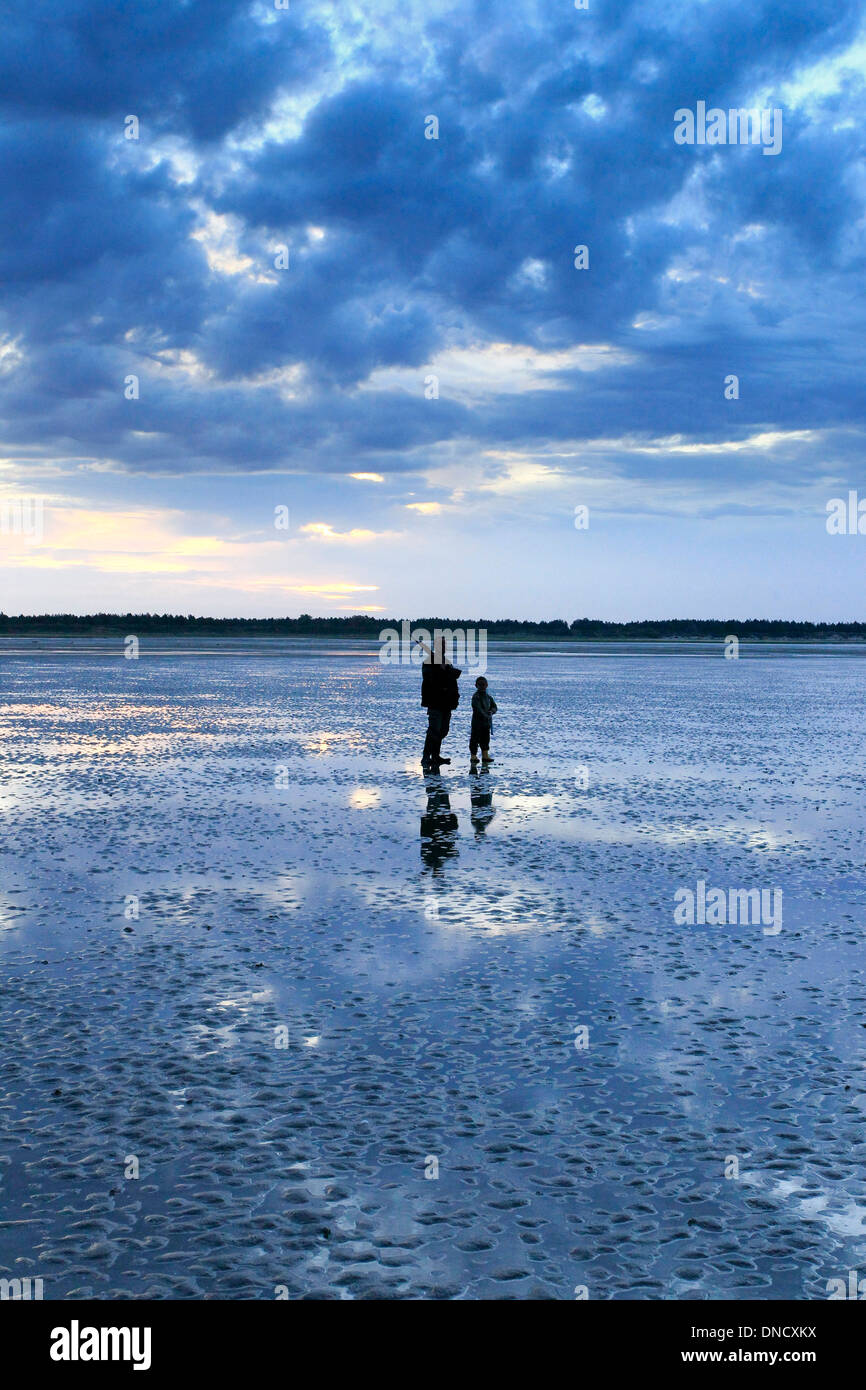 Der Baie de Somme (Nord-West Frankreich) am 4. August 2012. Eröffnungstag der Wasservögel Jagd Stockfoto