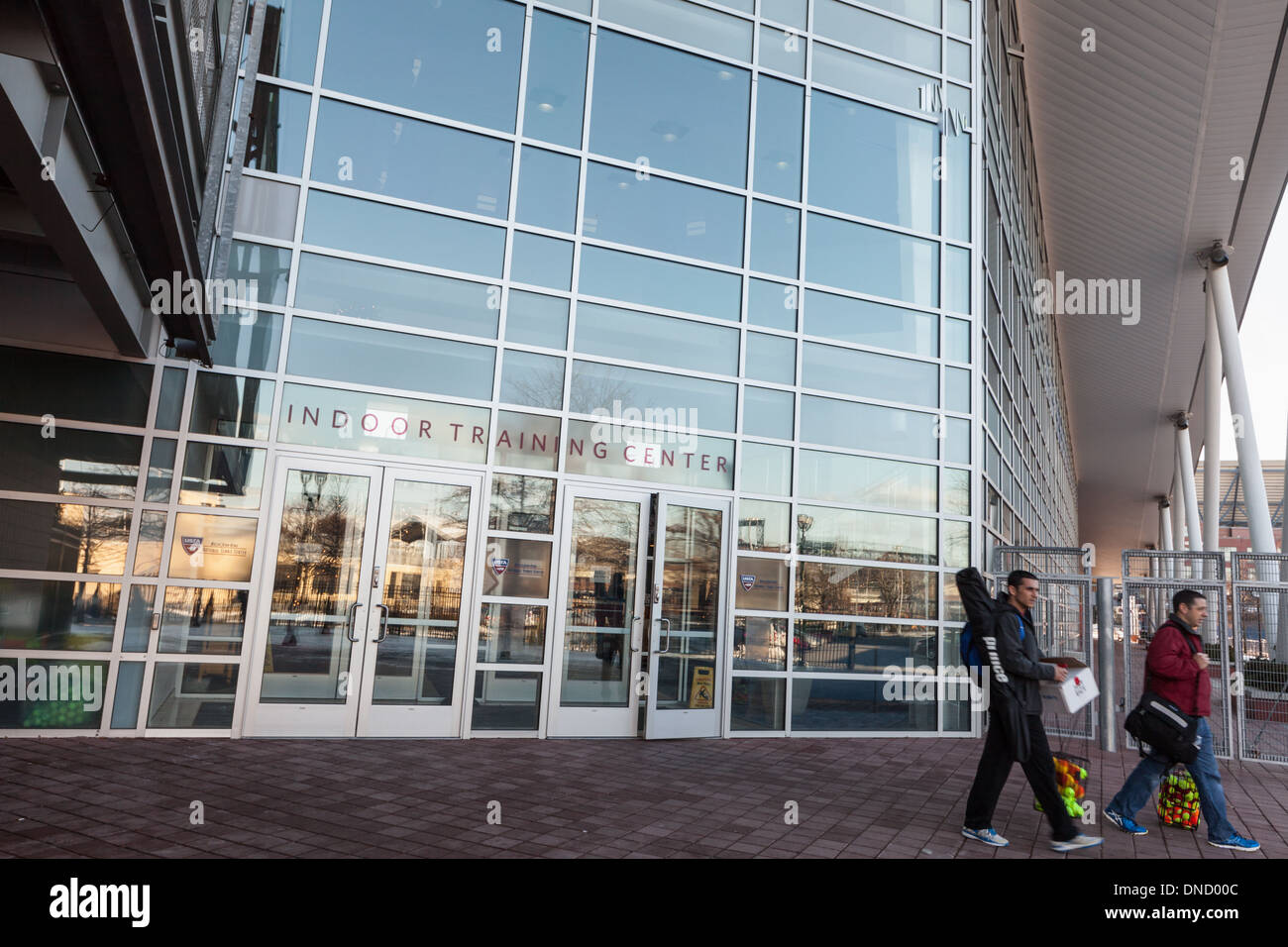 USTA National Tennis Center umfasst indoor Trainingsanlage, Flushing Meadows, Queens, New York Stockfoto