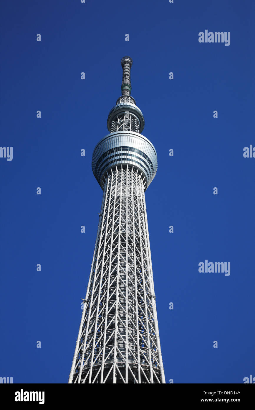 Japan, Tokyo, Sumida-Ku, Tokyo Sky Tree 634m (höchste Fernsehturm der Welt) Stockfoto
