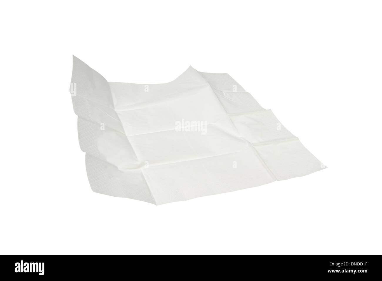 abgewickelten Papier Gewebe isoliert auf weißem Hintergrund Stockfoto