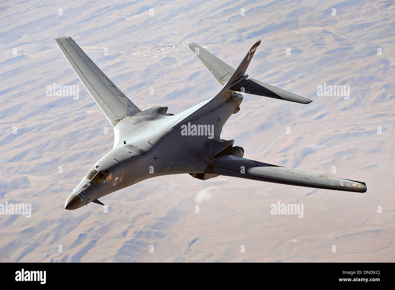 Ein US-Luftwaffe B-1 b Lancer-Stealth-Bomber während einer Mission 10. Dezember 2008 über Afghanistan. Stockfoto