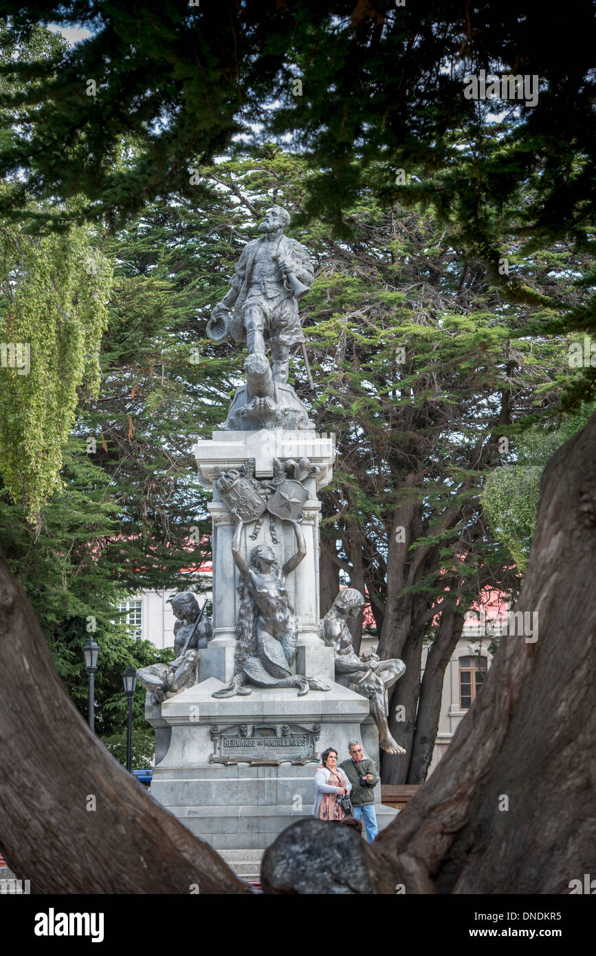 Hernando de Magallanes Denkmal Punta Arenas Chile Stockfoto