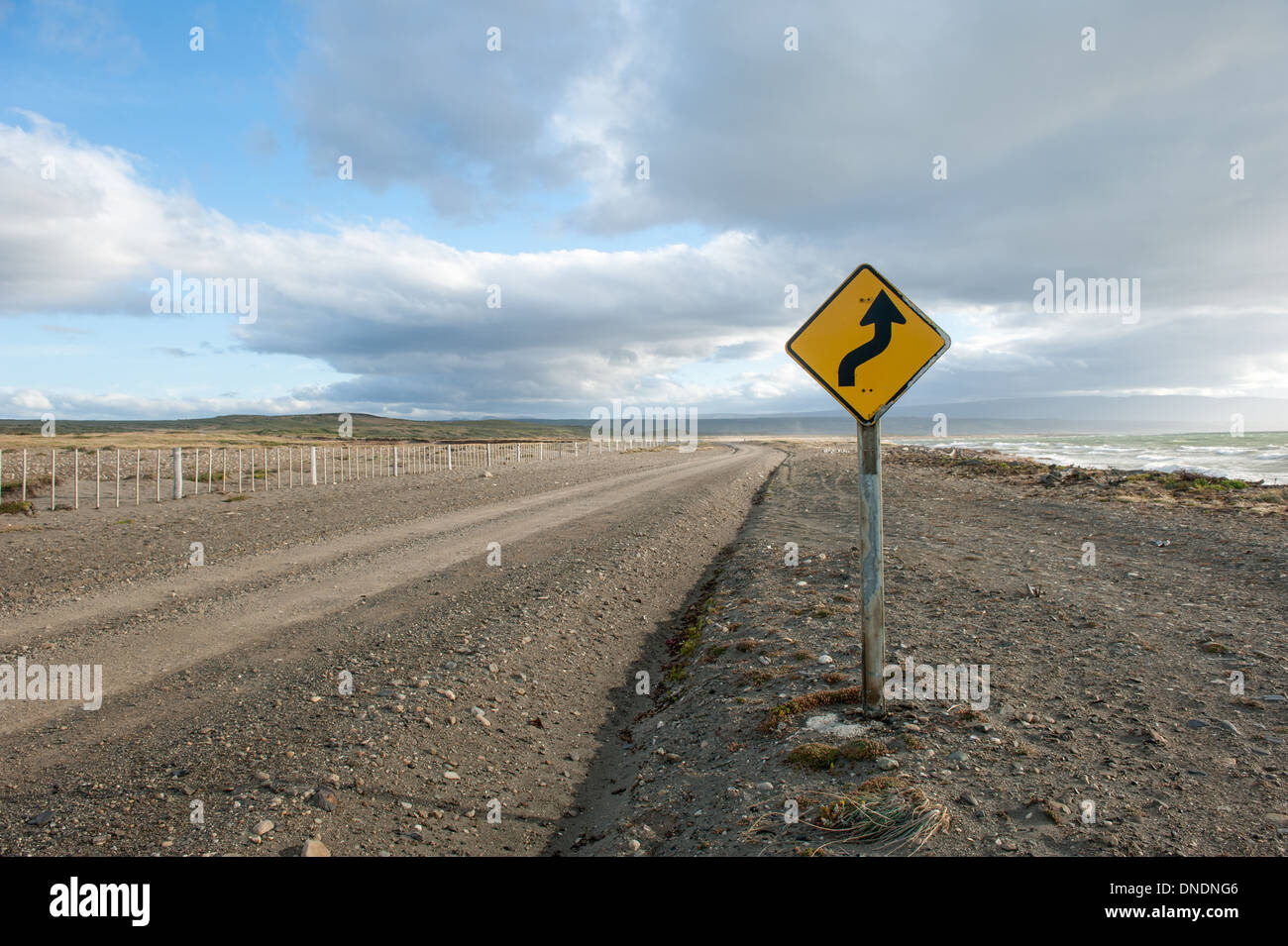 Gravel Road Patagonien Chile Stockfoto