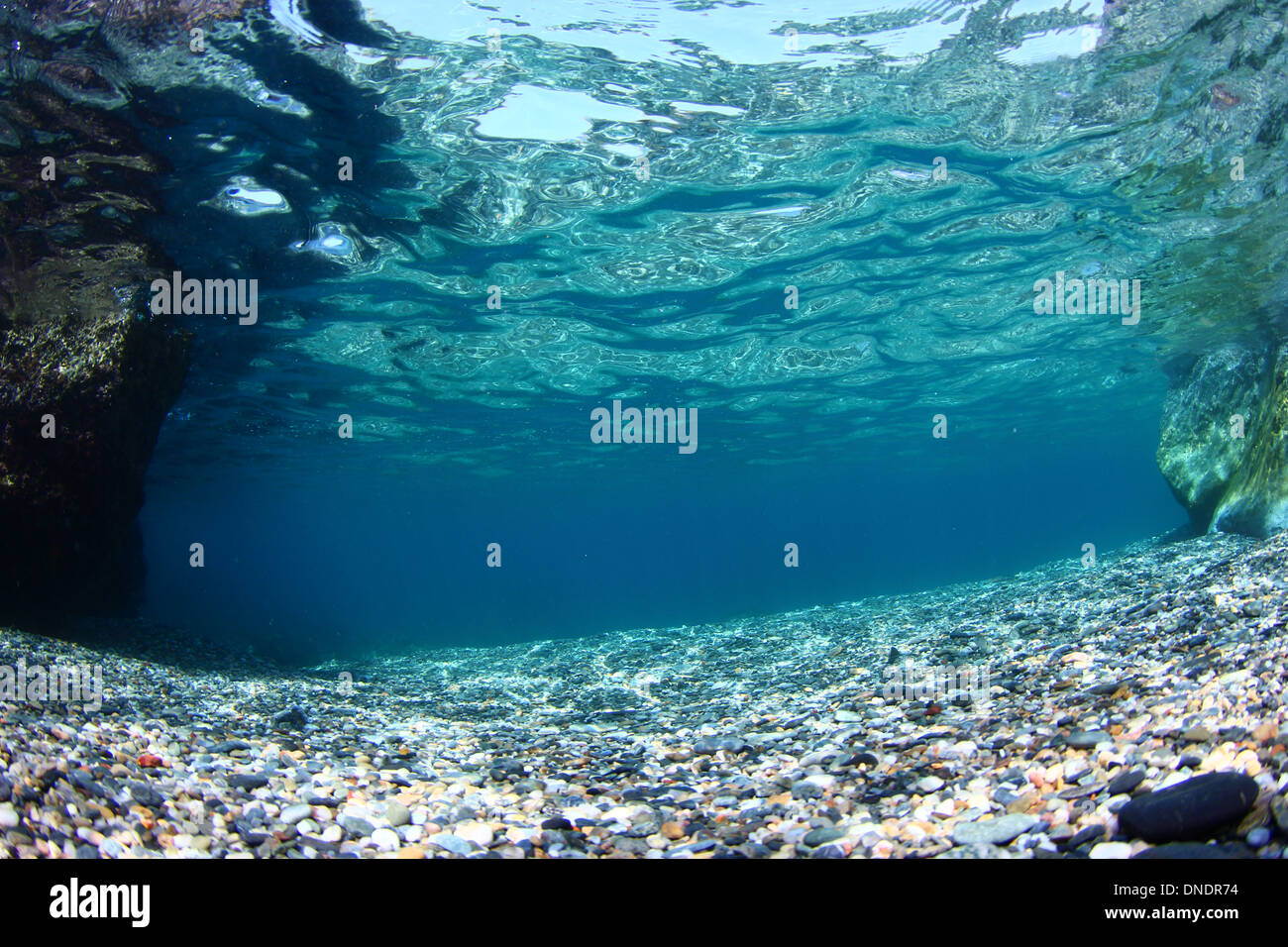 die klaren, warmen Meerwasser zu schüren die Unterwasserwelt zu entdecken Stockfoto