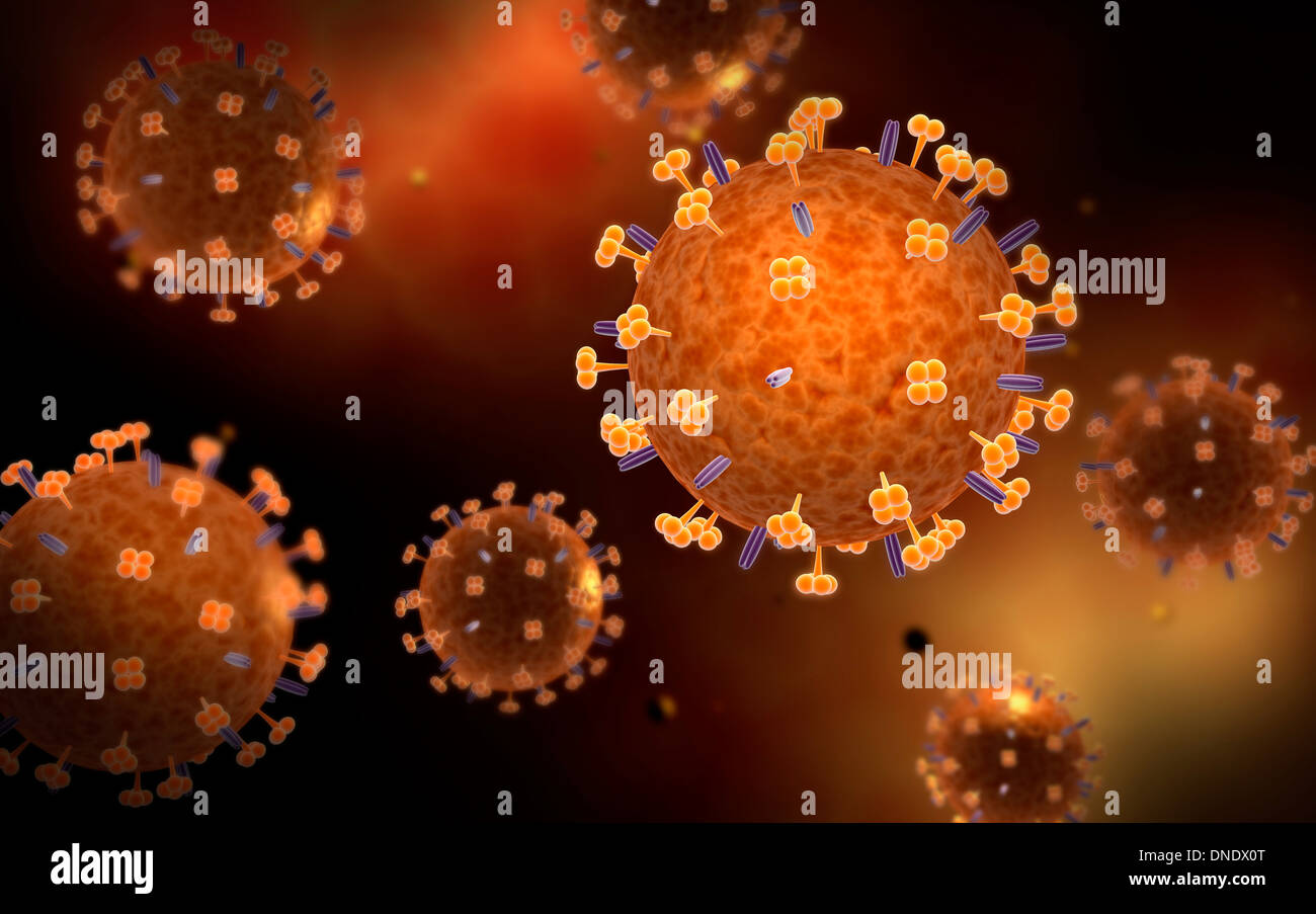 Konzeptbild von Influenza Grippe verursacht. Stockfoto