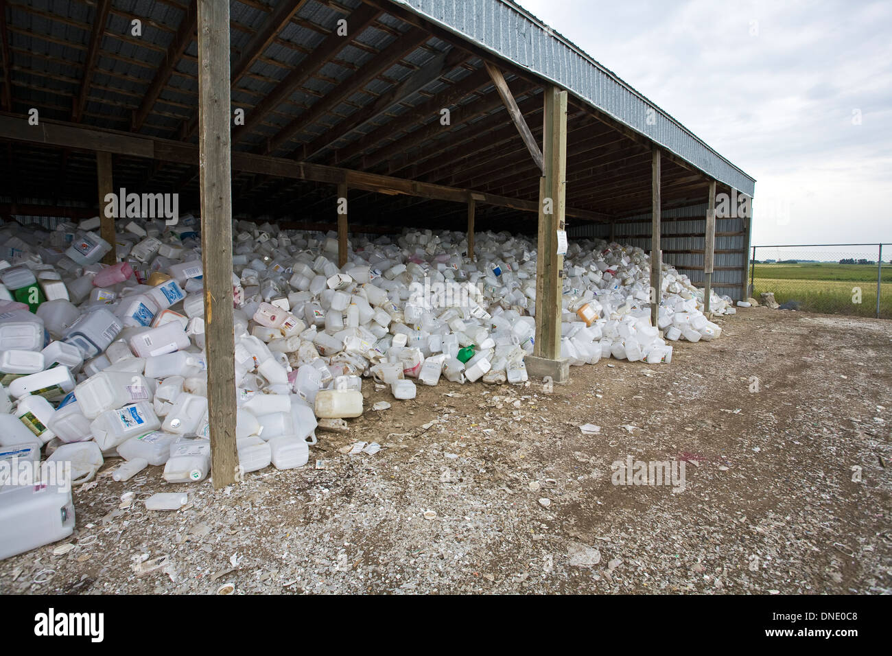 Pestizid Recycle Depot, Mountain View County, Alberta, Kanada. Stockfoto