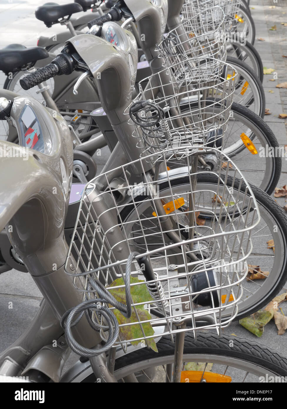 Vermietung-City-Bike-Station in Paris, Frankreich Stockfoto