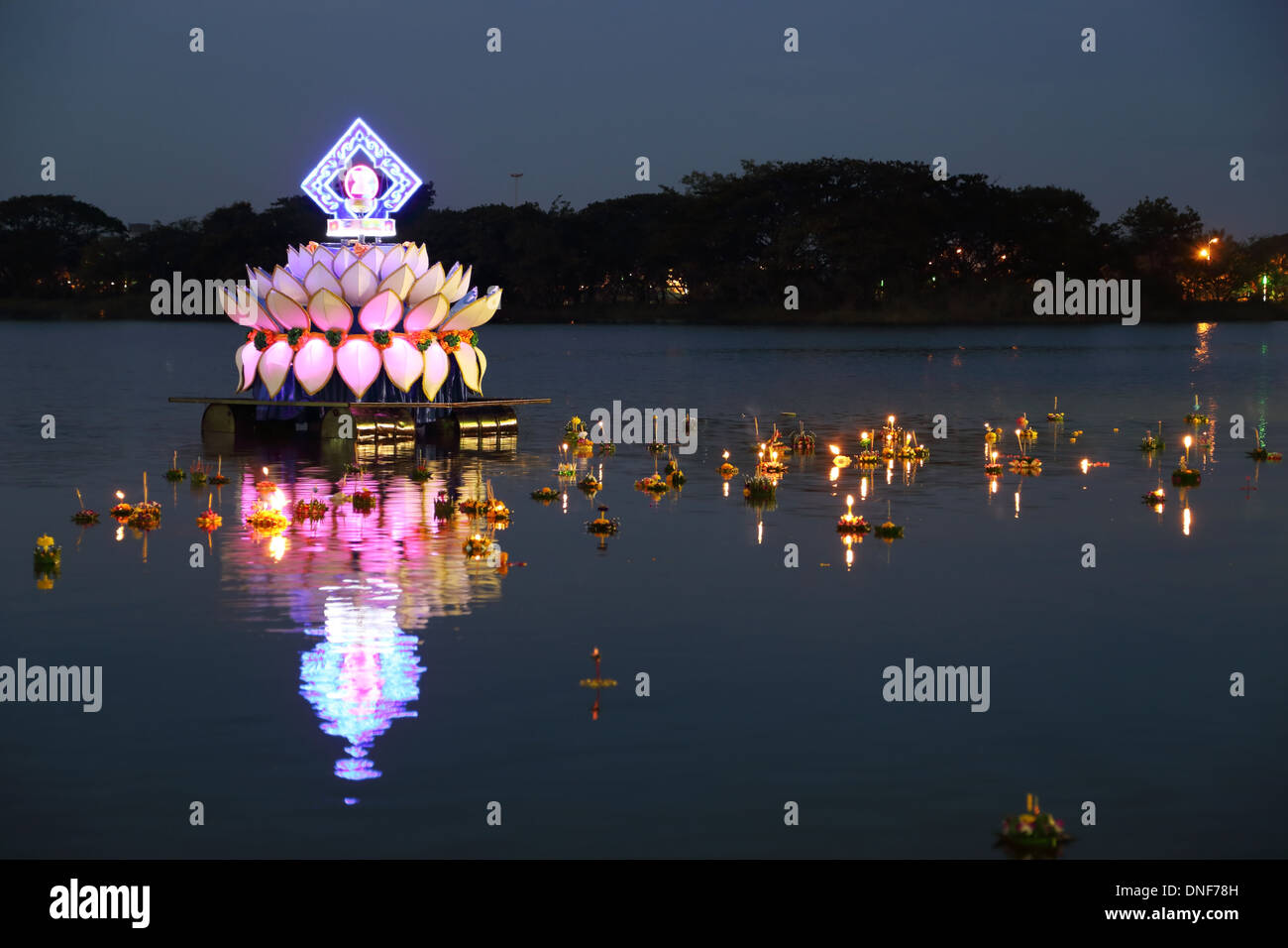 Loy Kratong Festival von thailand Stockfoto