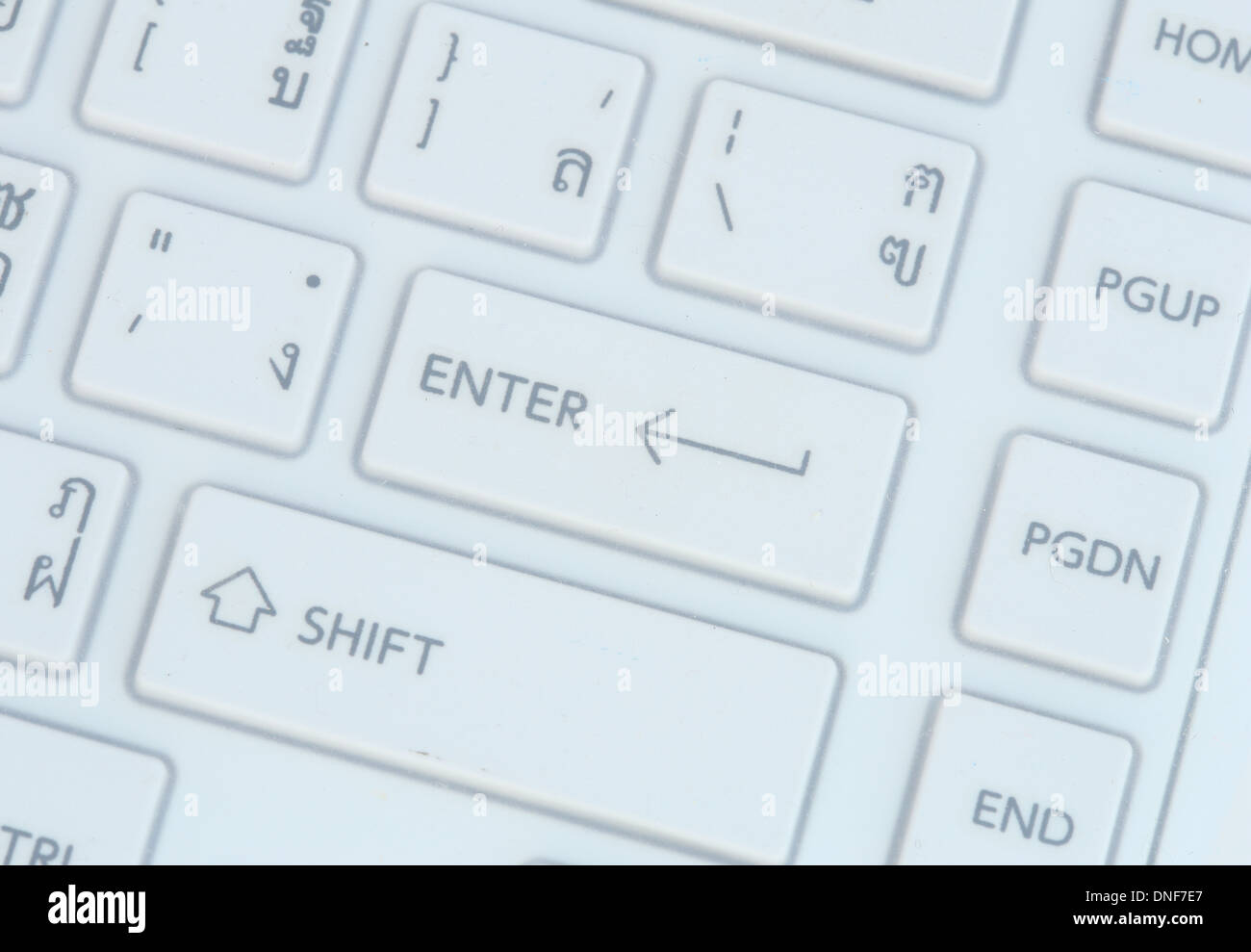 hautnah weiße Computertastatur Stockfoto