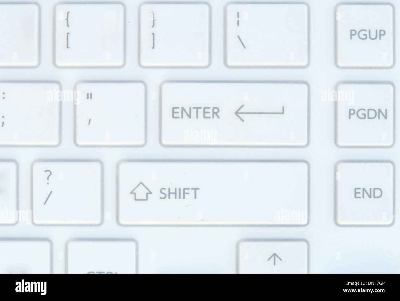 hautnah weiße Computertastatur Stockfoto