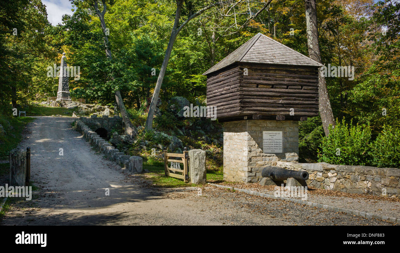 EINGANG TOR GENERAL ISRAEL PUTNAM MEMORIAL STATE PARK 492 SCHWARZEN ROCK TURNPIKE REDDING CONNECTICUT 06896 Stockfoto