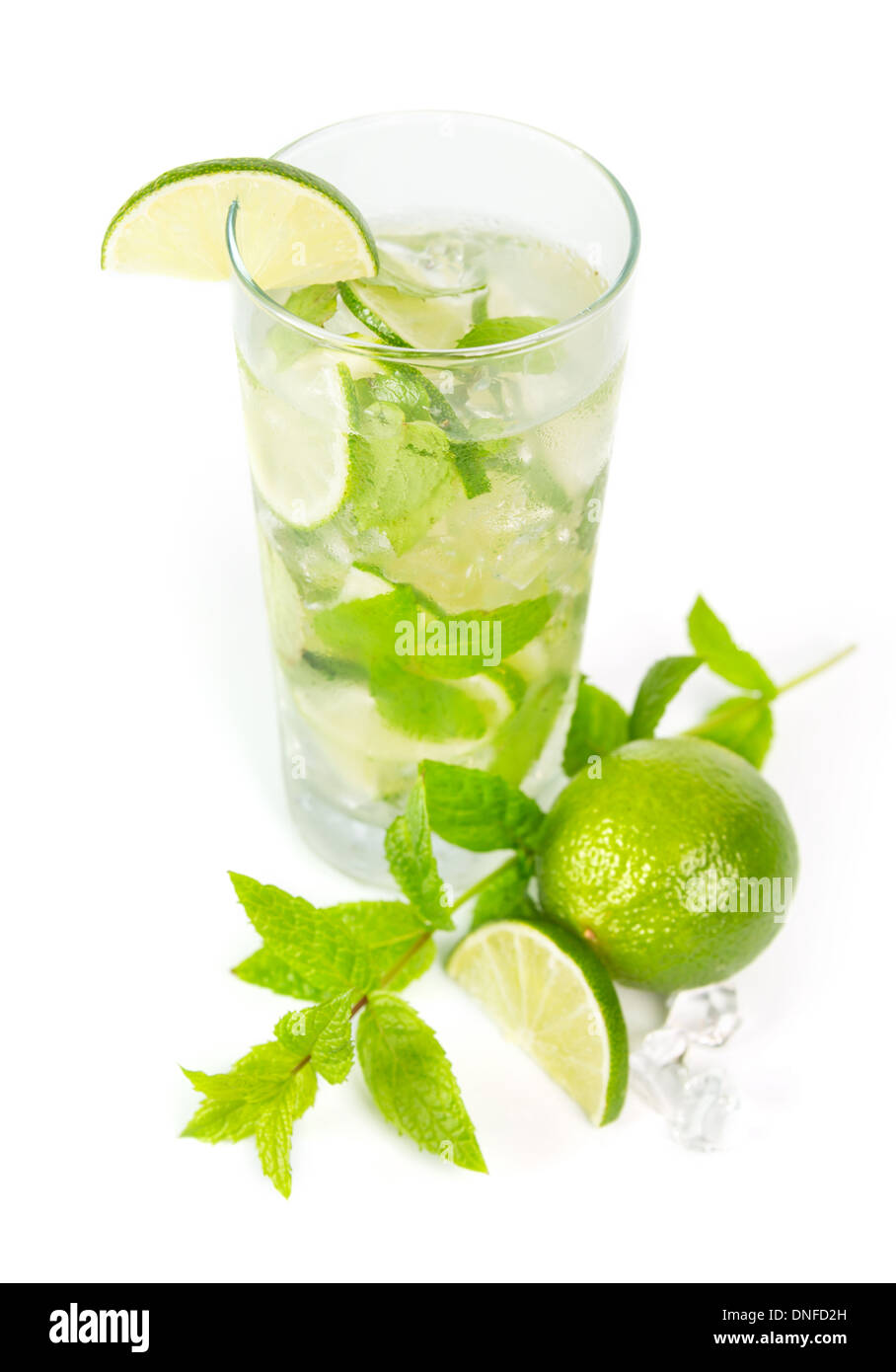 Mohito Mojito Drink mit Limette und Minze Stockfoto