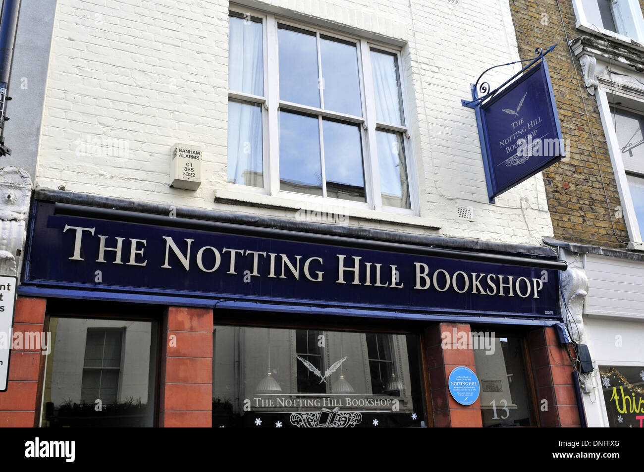 Eine Nahaufnahme der Buchhandlung Notting Hill, London, UK Stockfoto