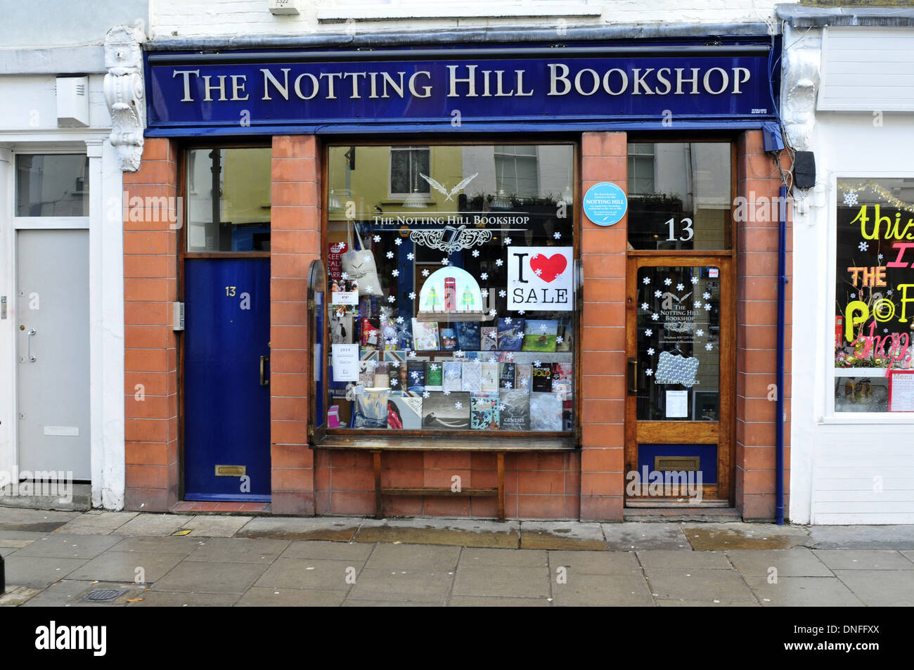 Einen Überblick über die Buchhandlung Notting Hill, London, UK Stockfoto