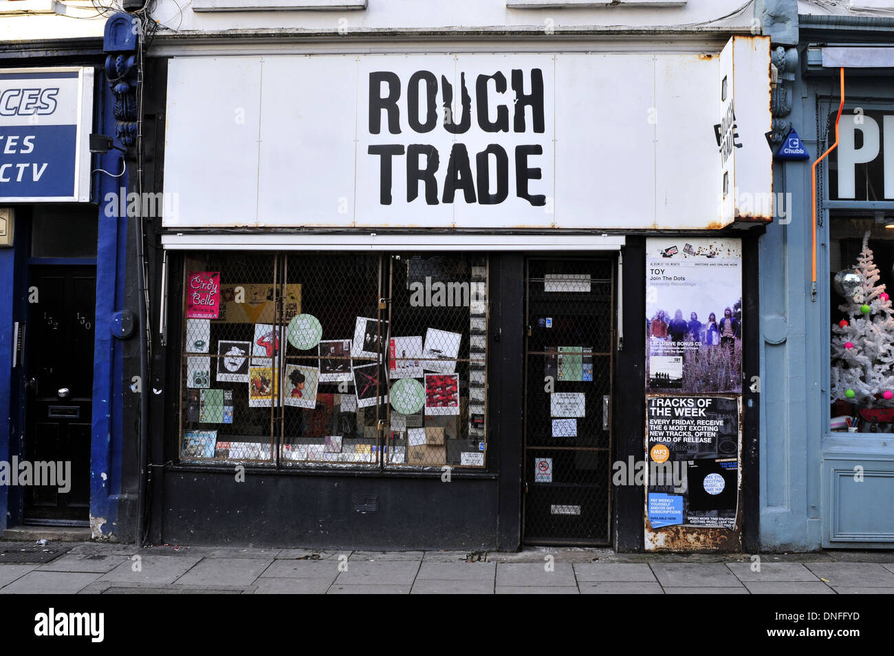 Einen allgemeinen Überblick über Rough Trade Plattenladen in West London, UK Stockfoto