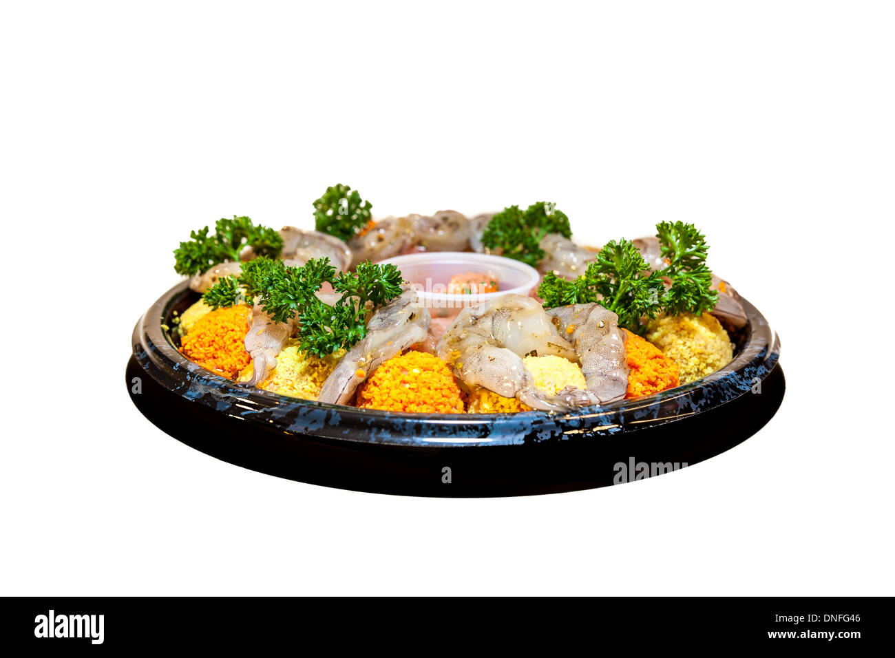 Fondue ist ein Gericht in welchen Nahrungsmitteln in kleine Stücke in eine warme oder heiße Flüssigkeit eingetaucht sind. Das Wort Fondue bedeutet geschmolzen in französischer Sprache Stockfoto