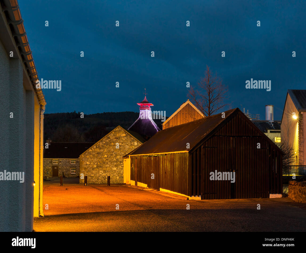 Glenfiddich Distillery am Weihnachtstag Stockfoto