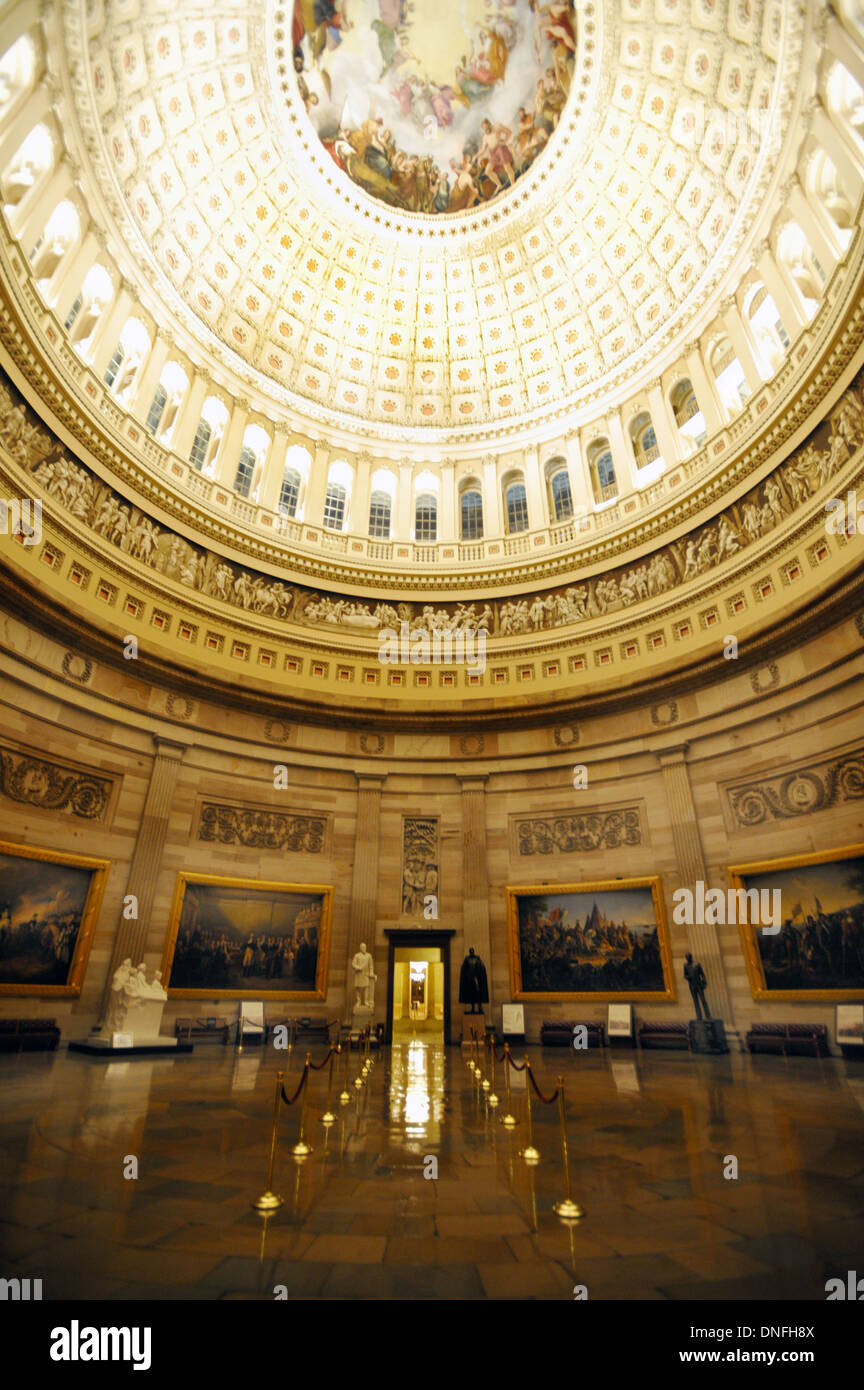 United States Capitol Rotunde, zentralen Rotunde des United States Capitol Washington DC befindet sich unter der Kuppel des Kapitols, höchste Teil Stockfoto