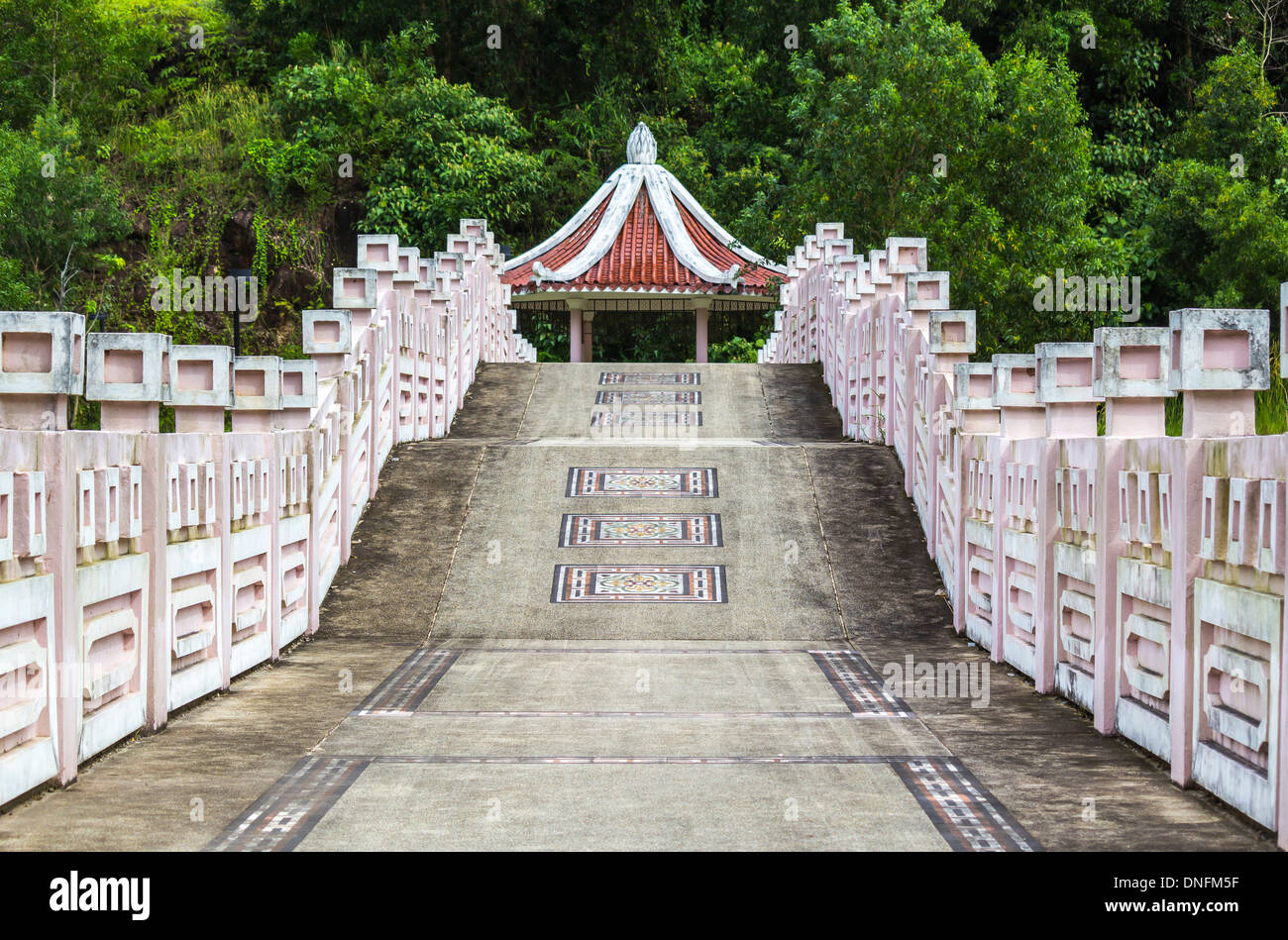 Closeup traditionelle Stein chinesische Bungy und Pavillon Stockfoto