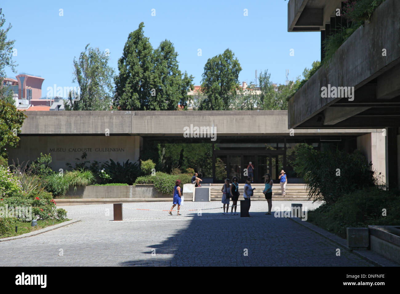Blick auf das Museu Calouste Gulbenkian, Lissabon Stockfoto