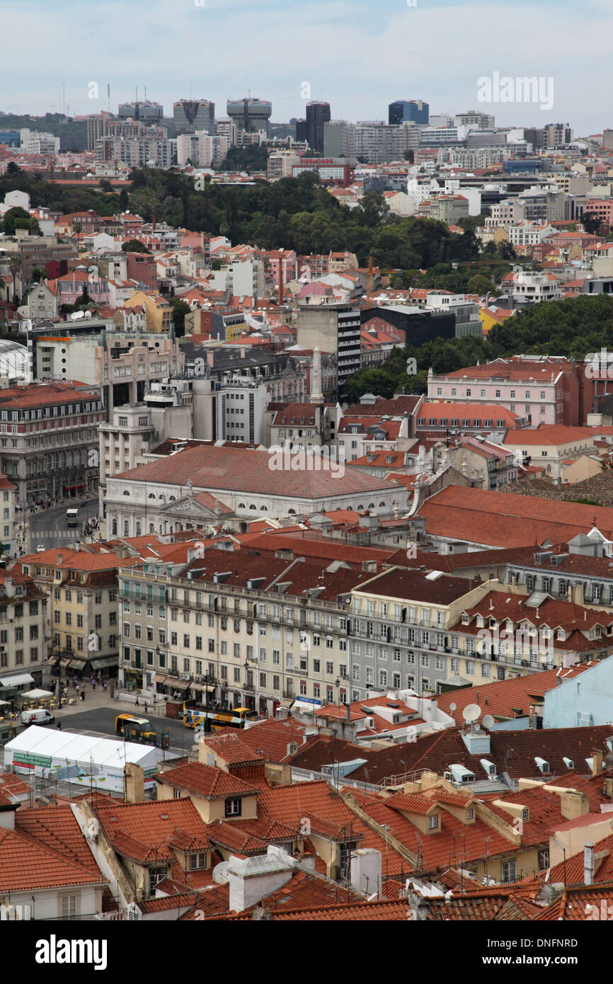 Blick auf Lissabon vom Castelo de S. Jorge Stockfoto