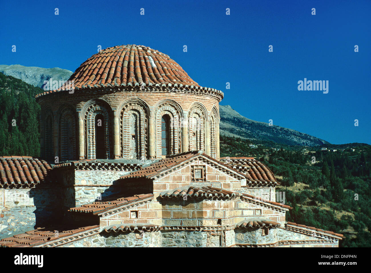 Saint Theodore Church (Ende c13th) Kuppel Mystras Griechenland Stockfoto