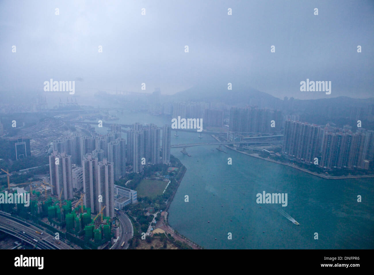 Stadtbild von Hong Kong Island und den Victoria Harbour, Hongkong, China Stockfoto