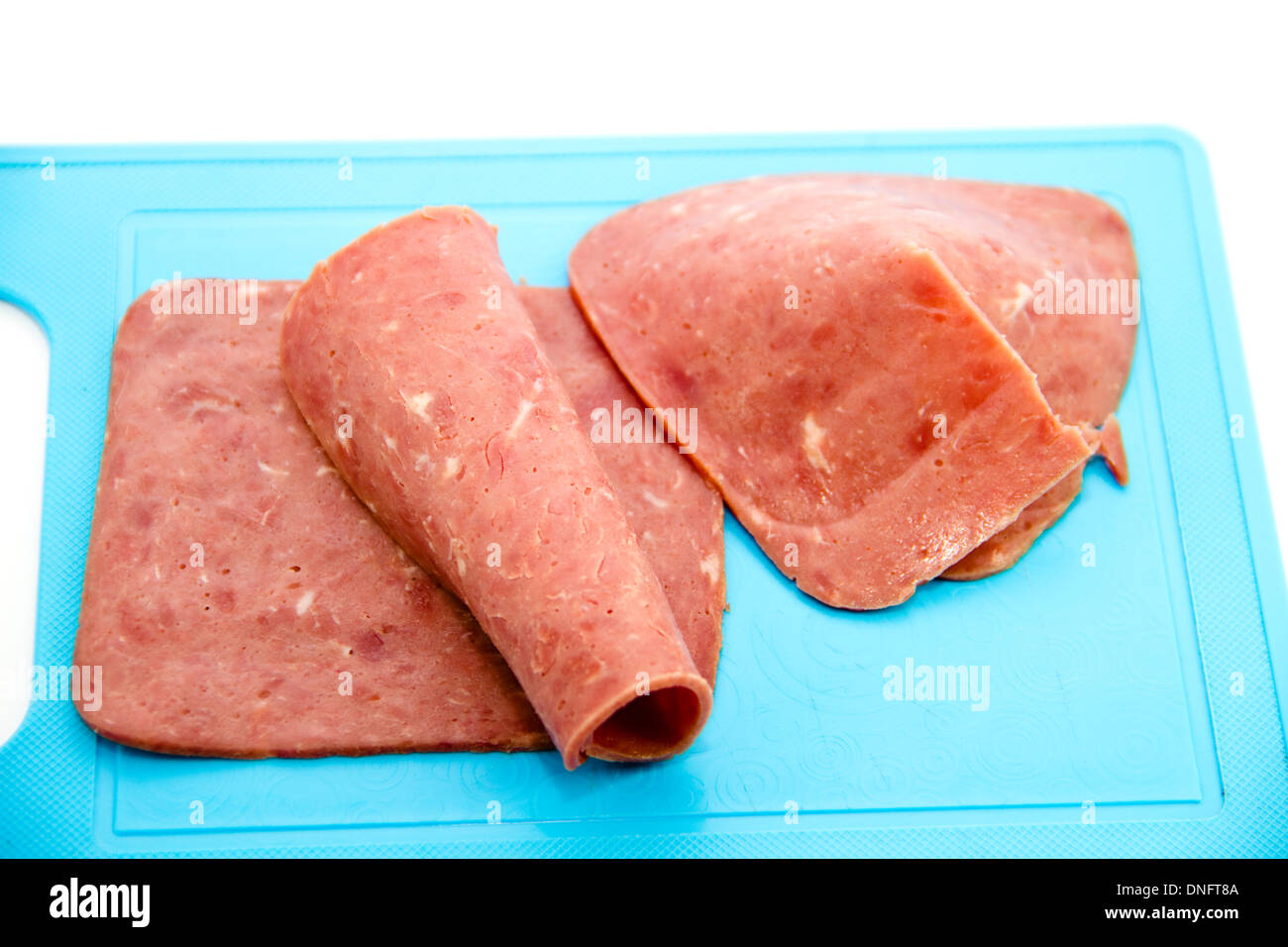 Frische Wurstwaren vom Rind Stockfoto