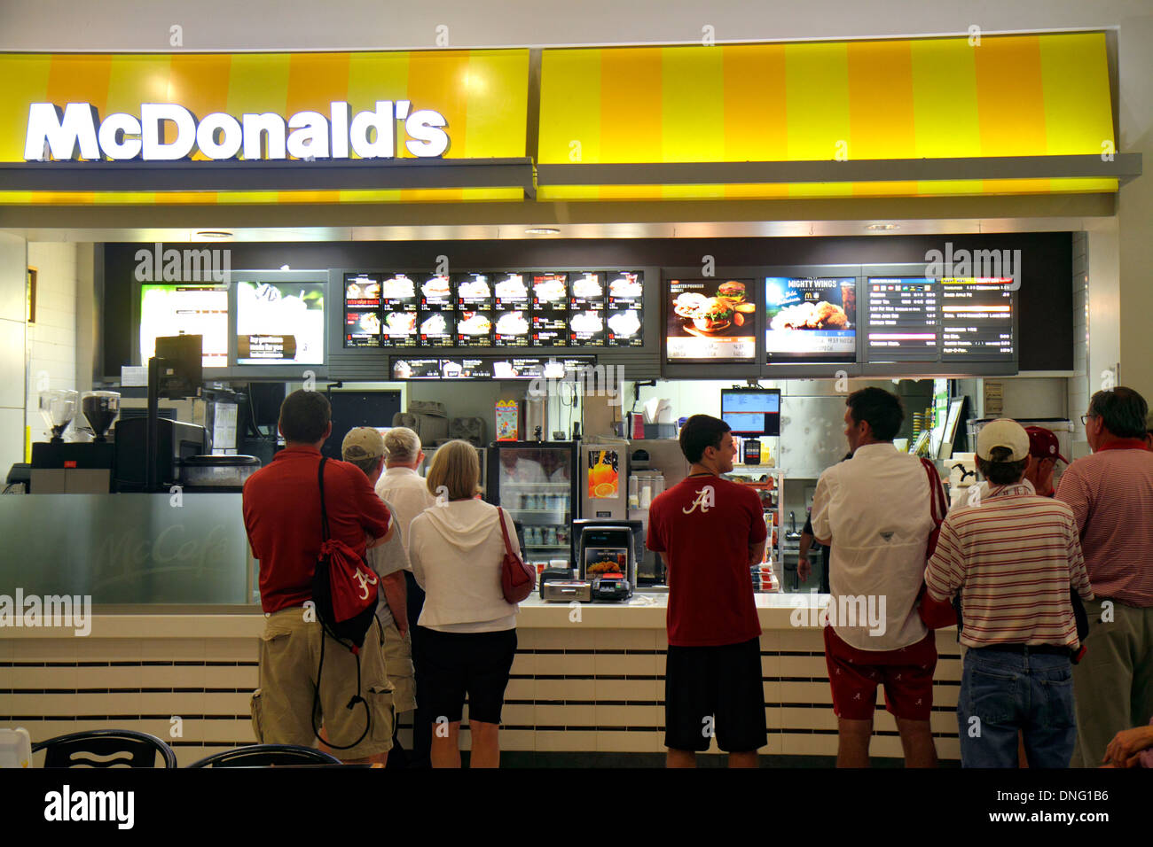 Texas, Houston, TX, Southwest, George Bush Intercontinental Airport, IAH, Terminal, Gate, McDonald's, Burger, Hamburger, Franchise, Fast Food, Restaurant Stockfoto