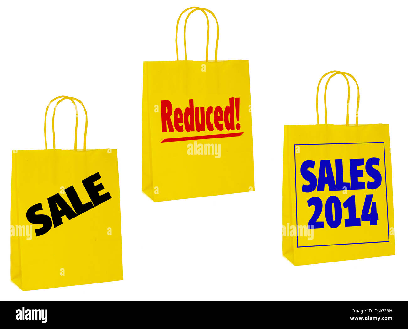 Verkauf Tragetaschen, Shopper, isoliert Stockfoto