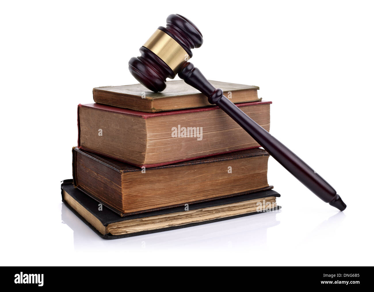 Hammer und Gesetz Bücher Stockfoto