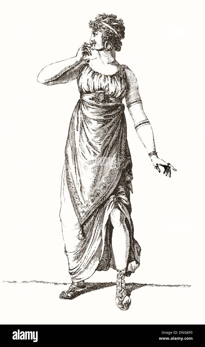 Madame Tallien in griechische Tracht. TheresaSängerin Cabarrus, Madame Tallien, 1773 –1835. Französische soziale Figur während der Revolution... Stockfoto