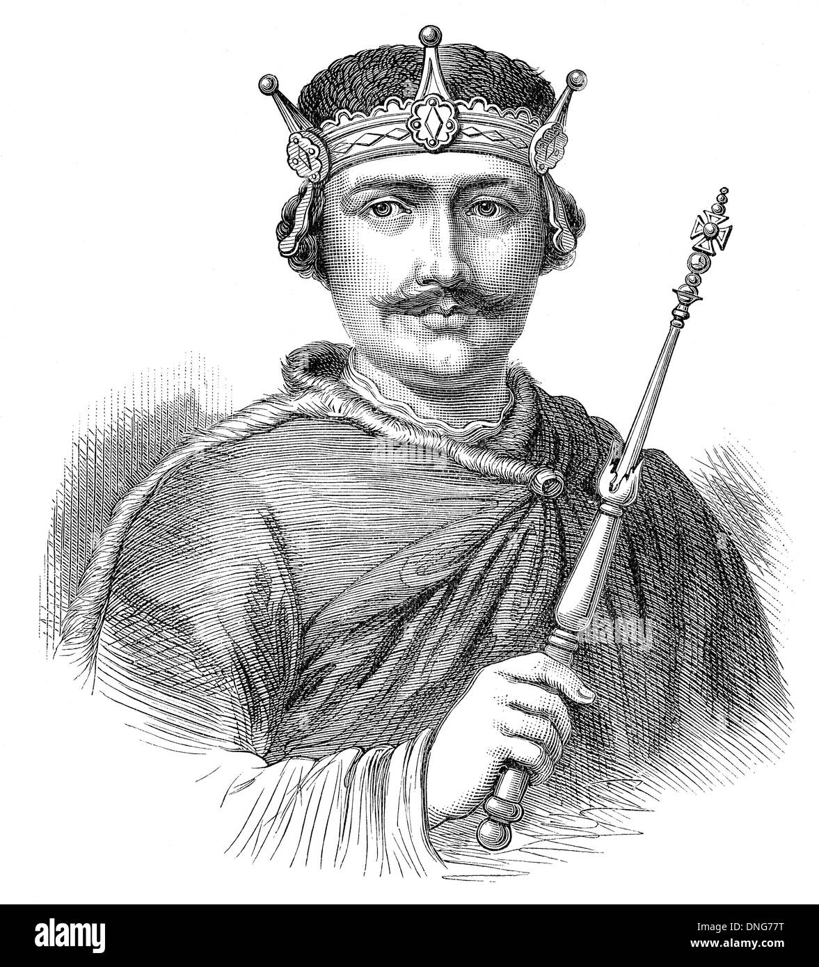 Wilhelm II., genannt William Rufus oder William rot, 1056-1100, König von England von 1087 bis 1100, Wilhelm II., Guillaume Stockfoto