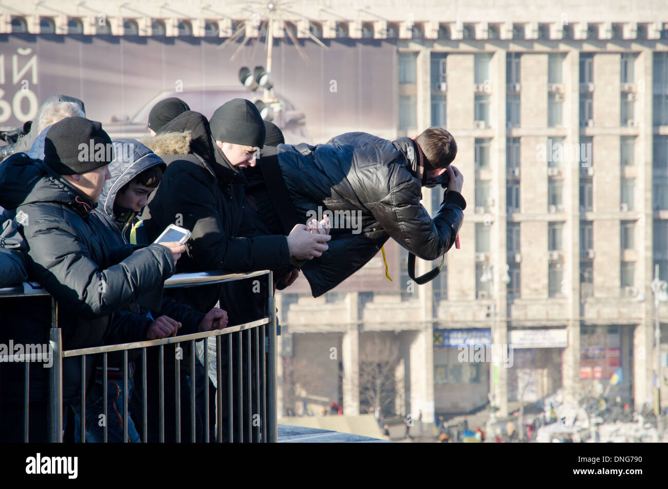 Kontinuierliche Massenprotest in der ukrainischen Hauptstadt Stockfoto