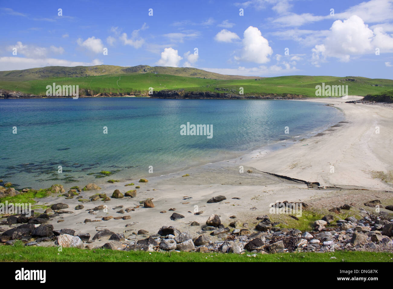 Der Strand von Lunda Wick, Lund, Unst, Shetland-Inseln Stockfoto
