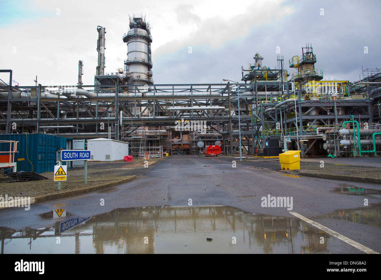 Grangemouth petrochemische Anlage und die Heimat Schottlands Öl-Raffinerie-Industrie im Besitz von Ineos, Vereinigtes Königreich. Stockfoto