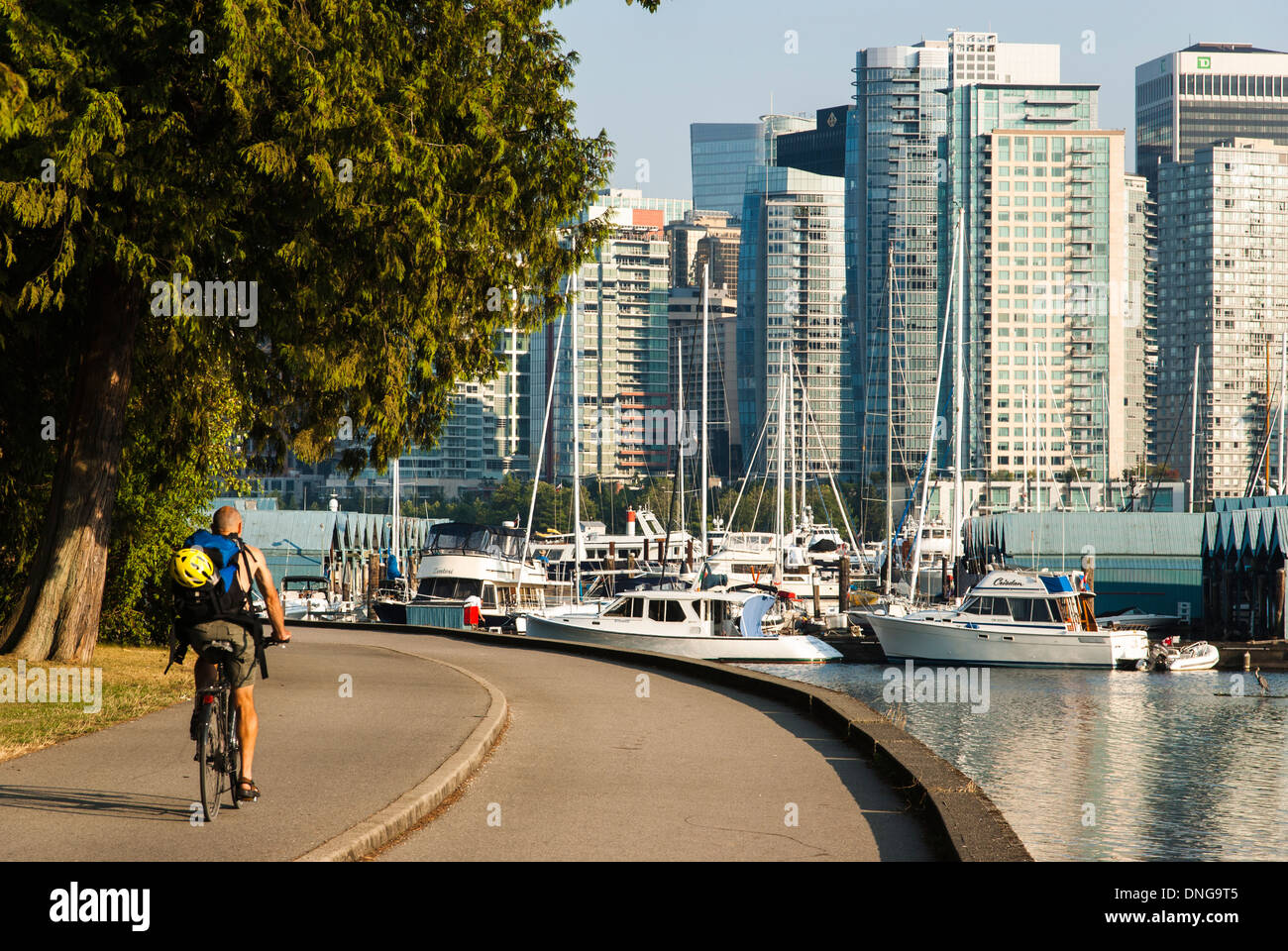 Stanley Park und Coal Harbour. Vancouver, British Columbia, Kanada. Stockfoto