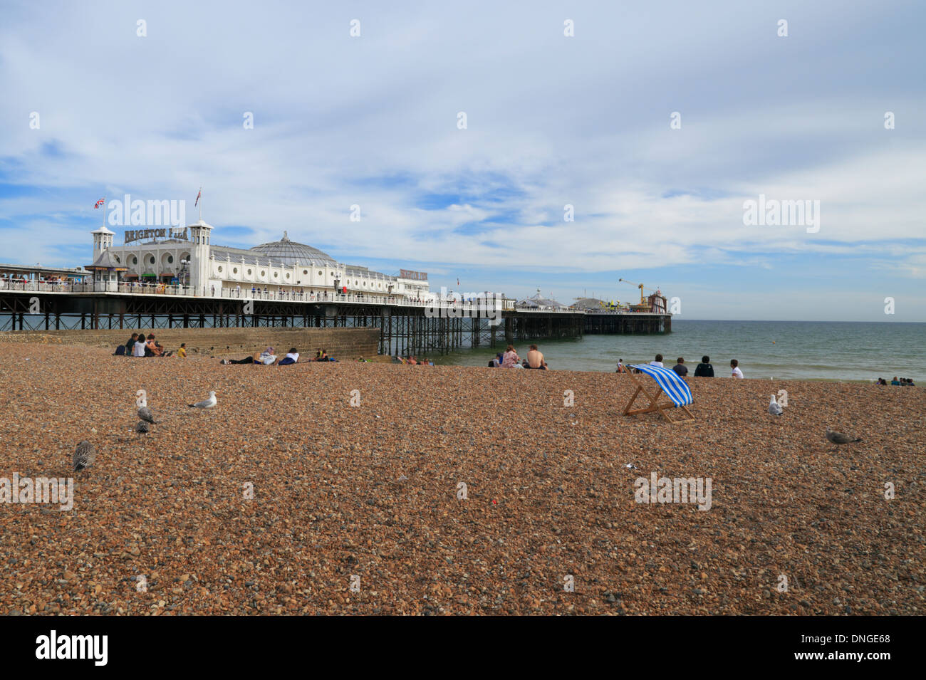 Pier von Brighton & Strand in East Sussex, Großbritannien Stockfoto