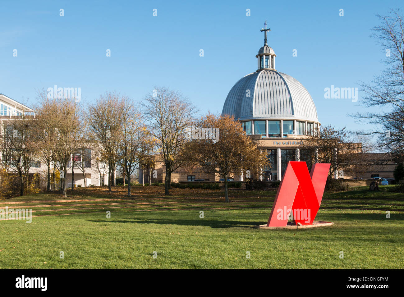 Milton Keynes-Gebäude Stockfoto