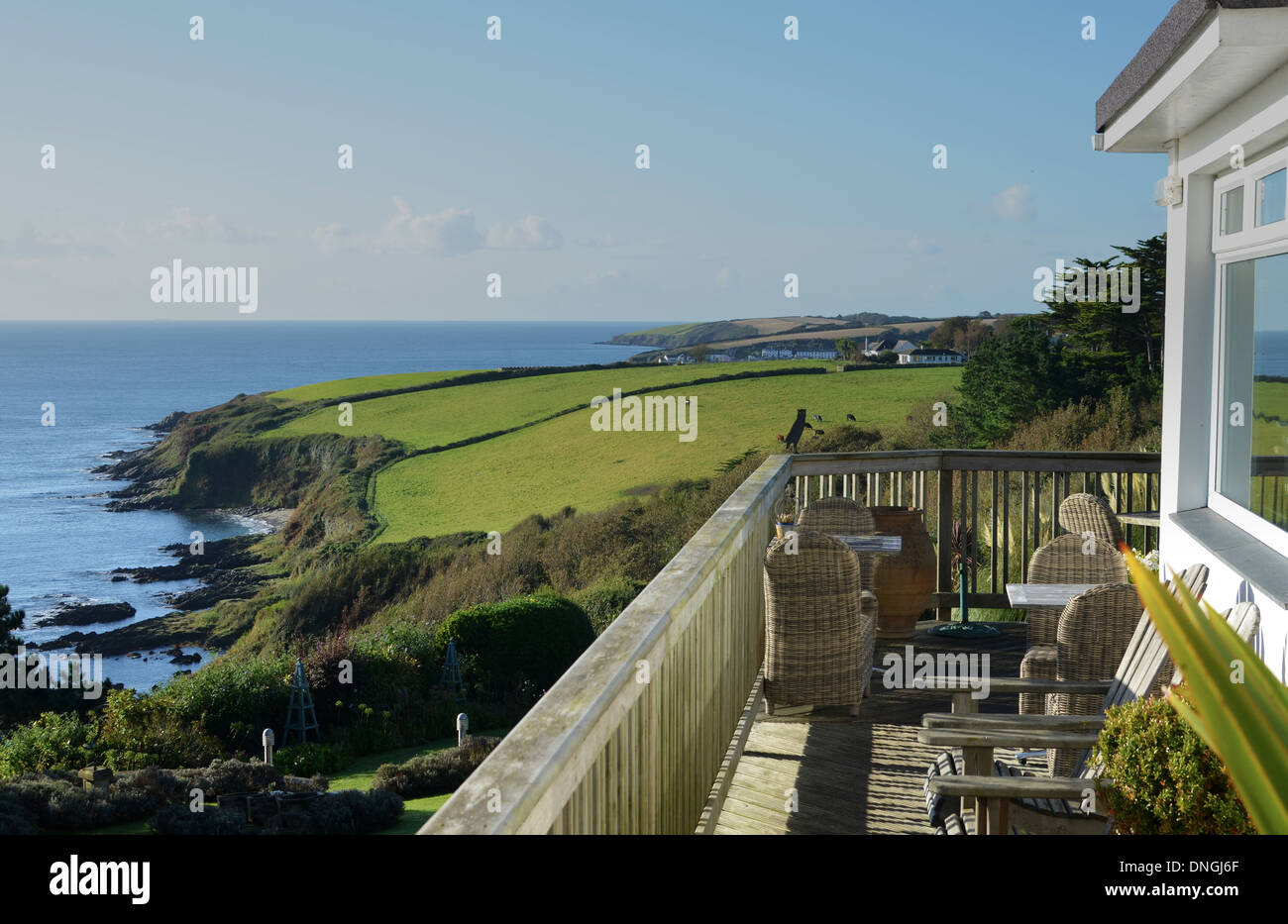 Treibholz Hotel Cornwall Stockfoto